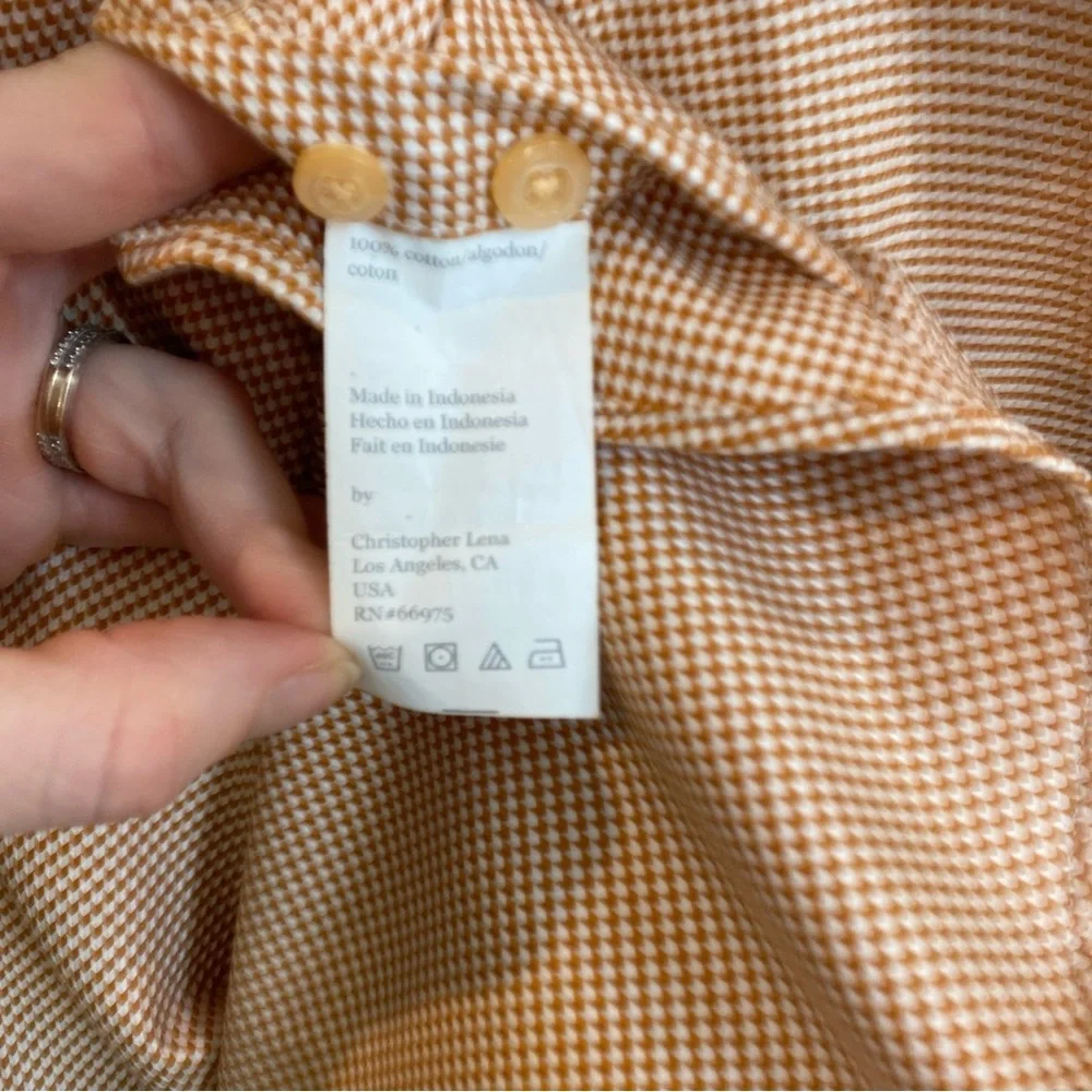 Proper Shirtlings Mens Slim Fit Wrinkle Free 100% Cotton 14.5 Neck 32-33 Orange
